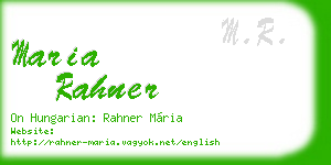 maria rahner business card